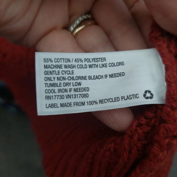 Universal Thread Women's chunky Cable knit open cardigan Rust Red New - Picture 7 of 7